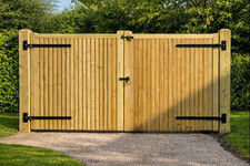 Wooden garden driveway gates