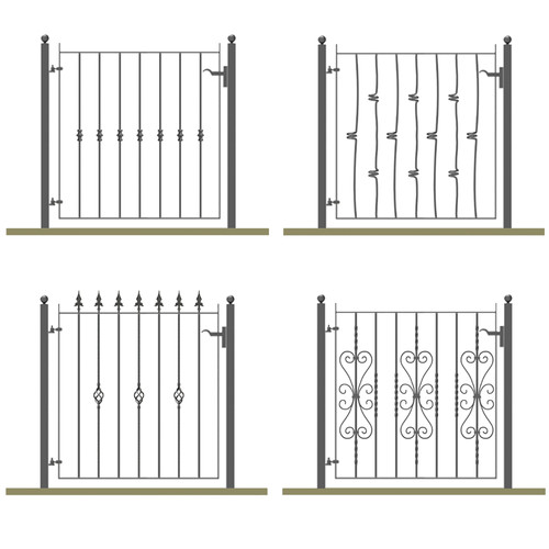Metal gates with - gates, posts
